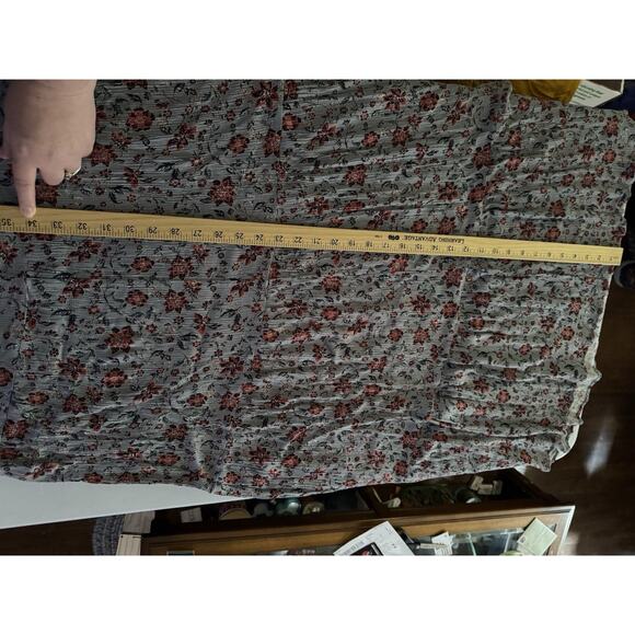 Easel Dress Large Womens Tiered Crinkle Maxi Cottagecore Boho Lavendar Grayish - Picture 10 of 11